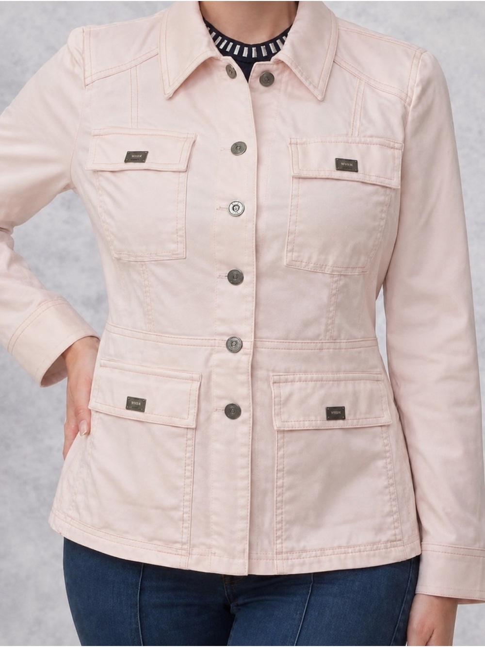 On Sale! White House Black Market Prêt Compact Utility Jacket Camelia Blush | M